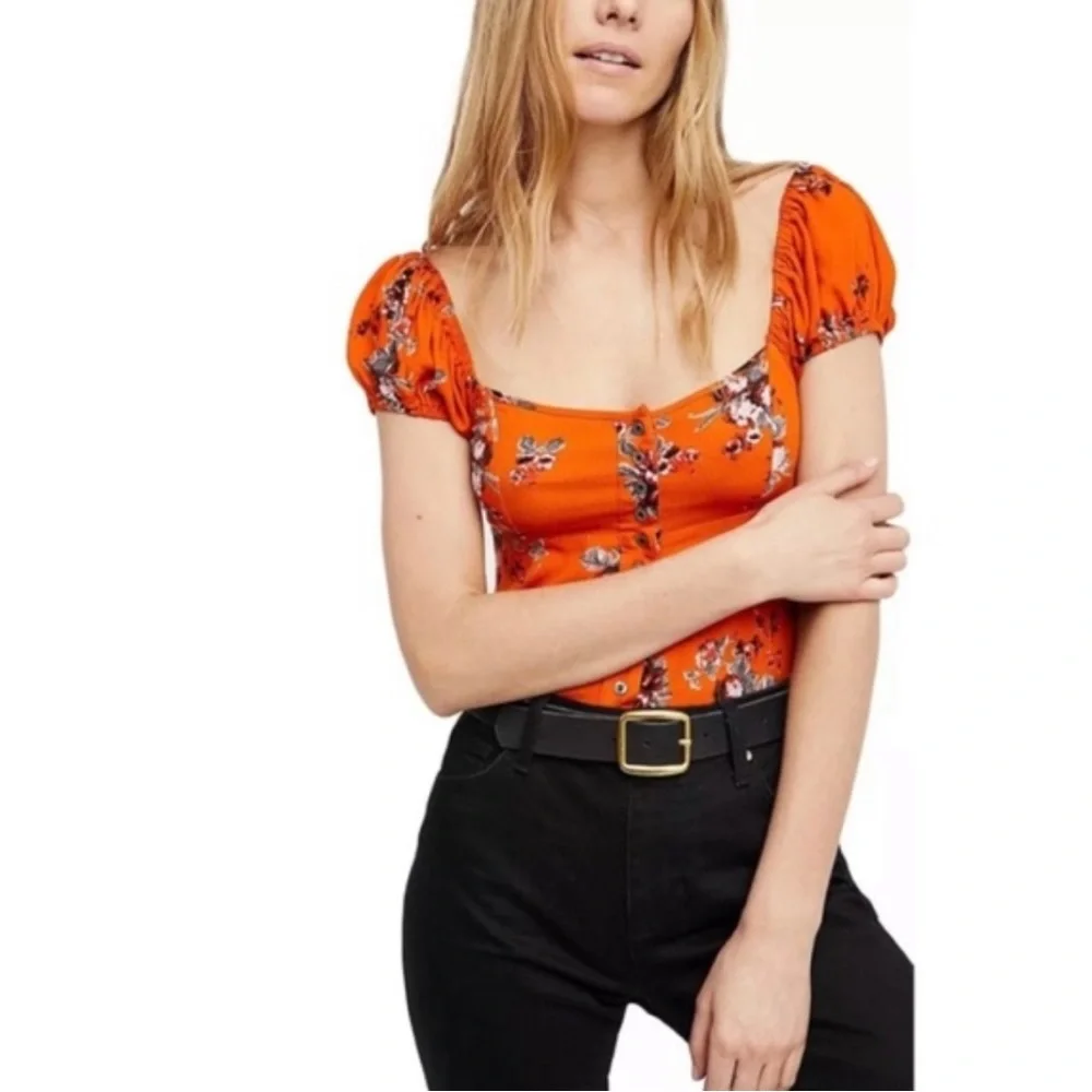 NWOT Free People Close To You Floral Crop Top